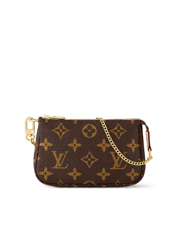 Brown Monogram Mini Chain Zip Pouch — main view