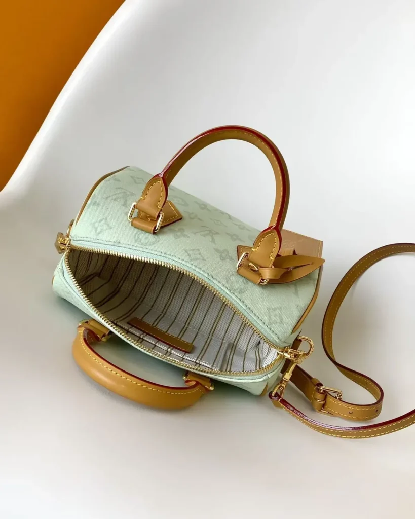 Pale Green Monogram Boston Bag — interior view
