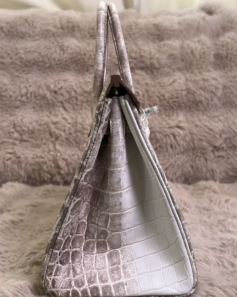 Grey Ivory Gradient Scale-Texture Bag — side view
