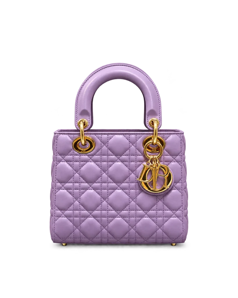 Lilac Quilted Top Handle Bag — main view