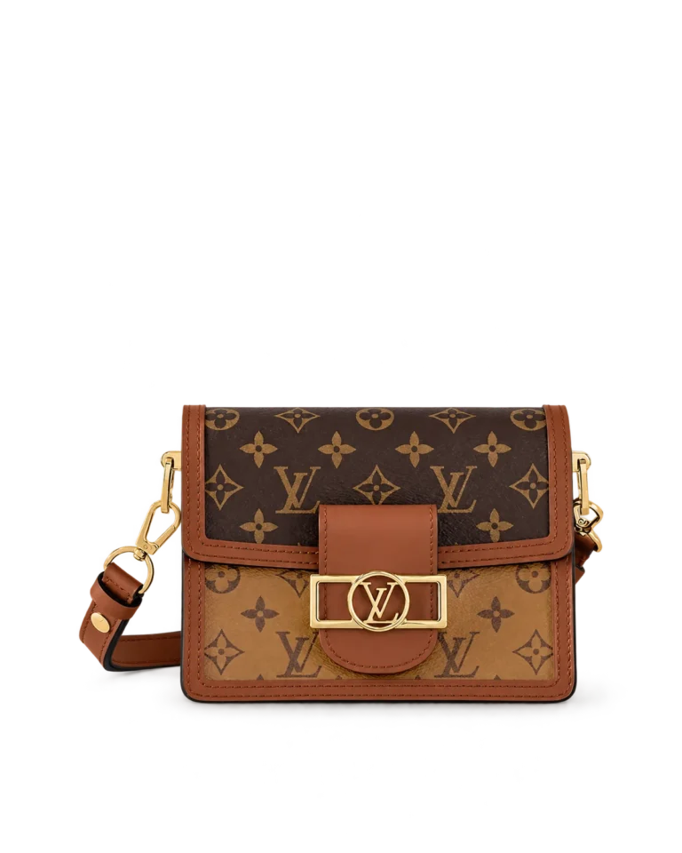 Two-Tone Brown Monogram Flap Bag — main view