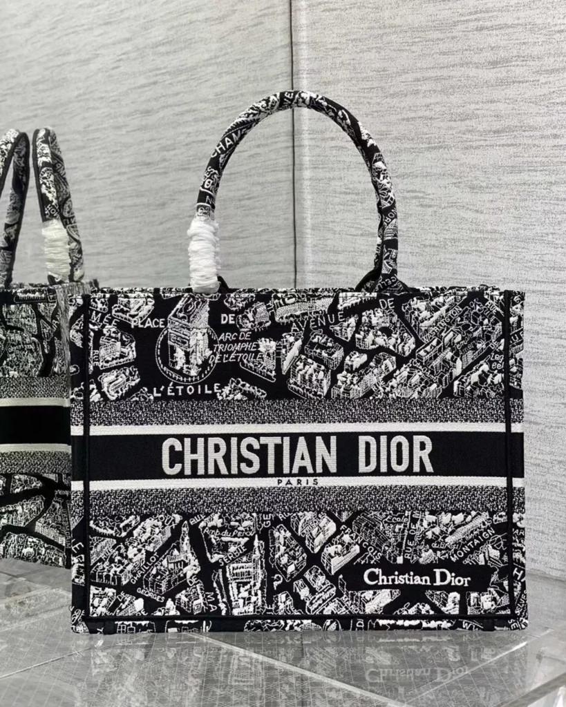 Black and White City Map Tote — front view