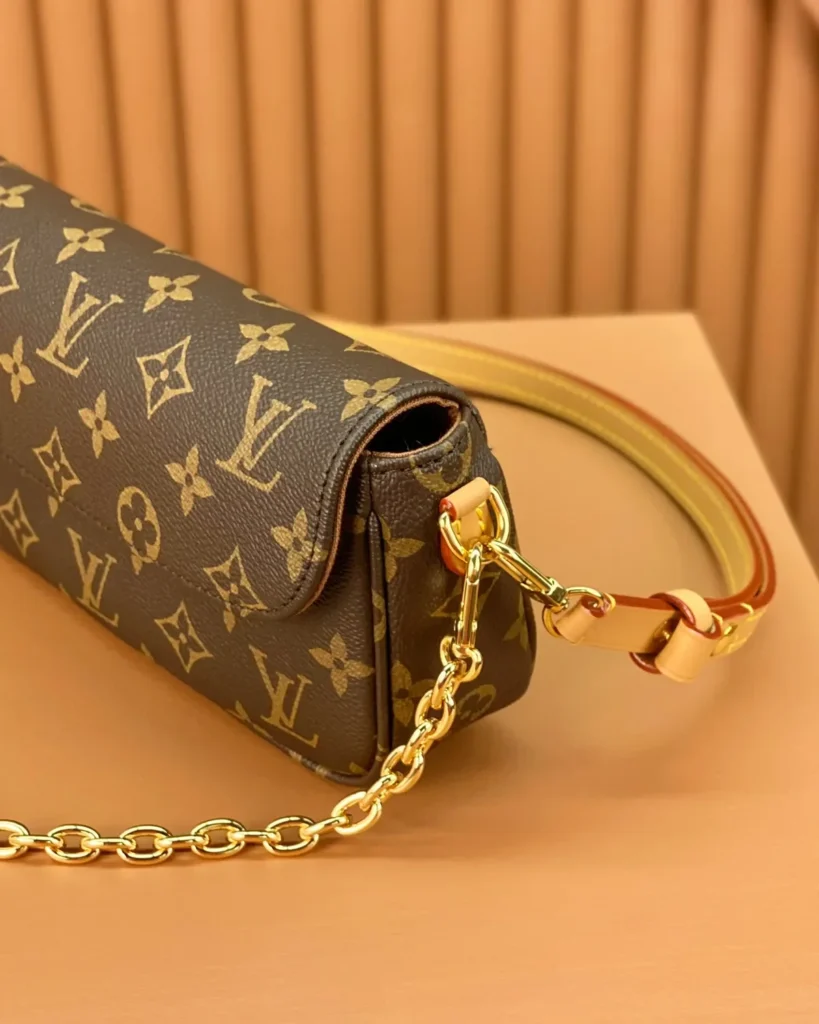 Brown Monogram Baguette Chain Bag — rear angle view