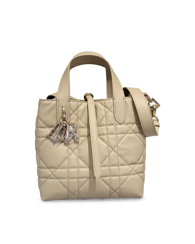 Sage Beige Vertical Quilted Tote — main view