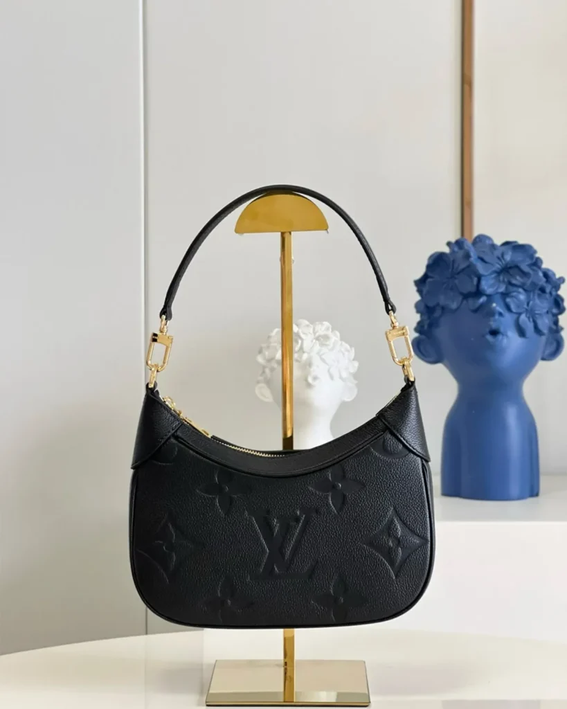 Black Mini Moon-Inspired Crescent Bag — front view