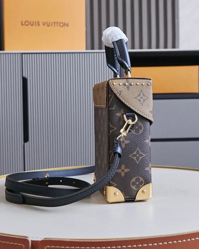 Two-Tone Monogram Vertical Box Bag — side view