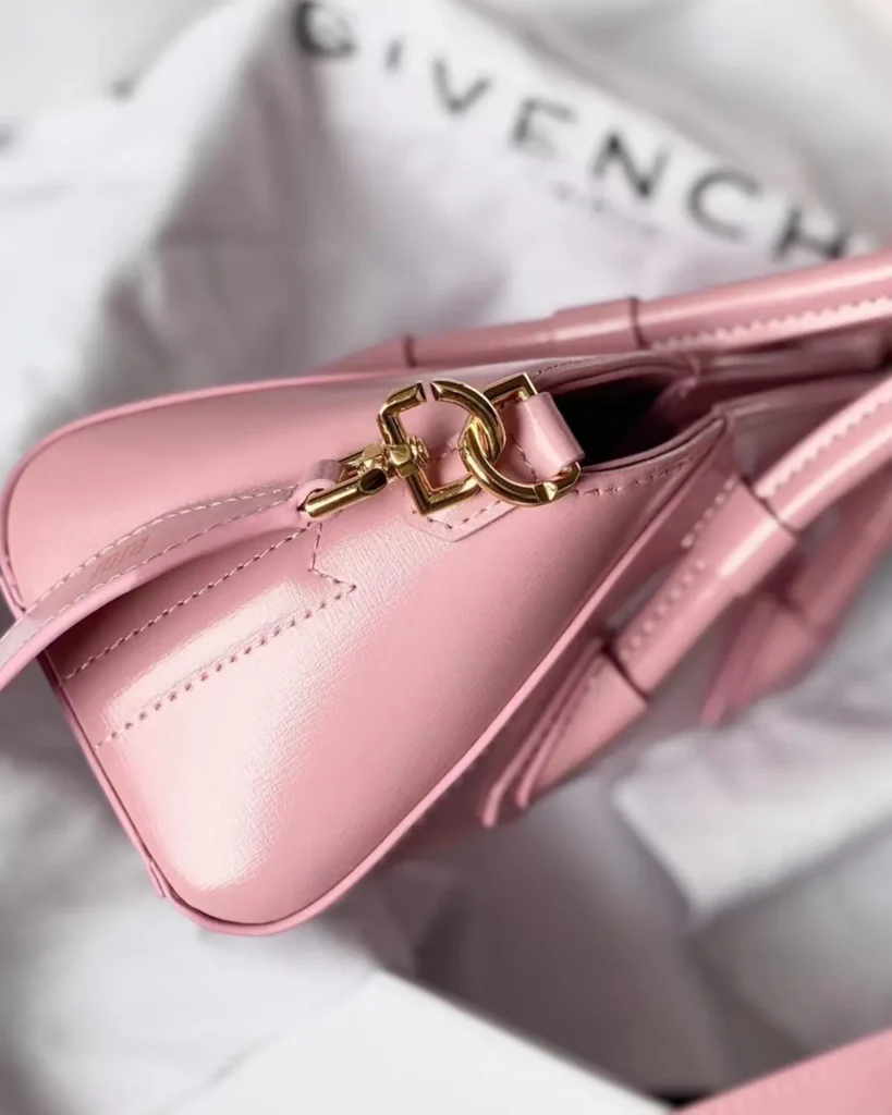 Pink Elongated Padlock Satchel — side