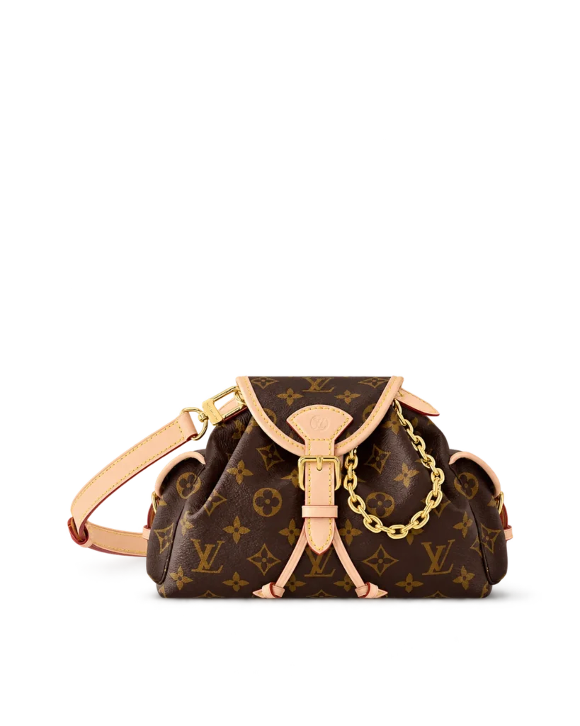 Brown Monogram Buckled Flap Satchel — main view