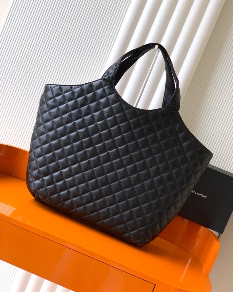 Black Diamond Quilted Shopper — rear view