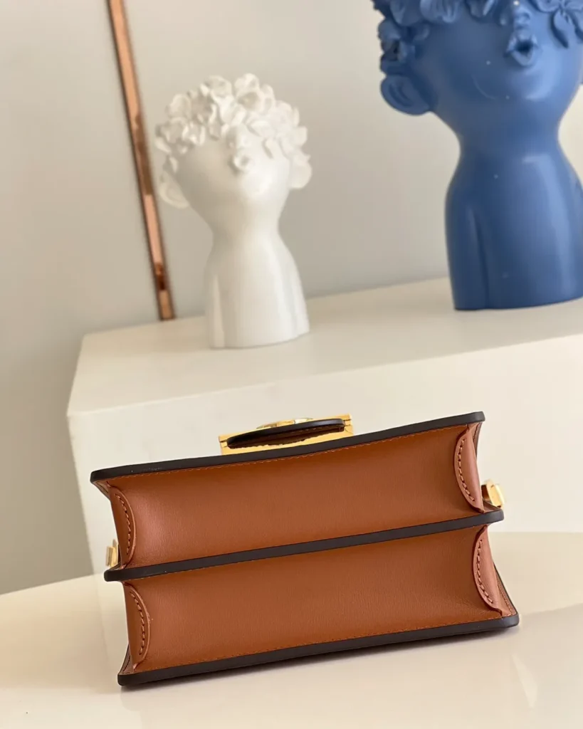 Two-Tone Brown Monogram Flap Bag — base view