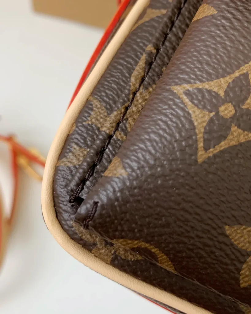 Brown Monogram Front-Pocket Shoulder Bag — piping view