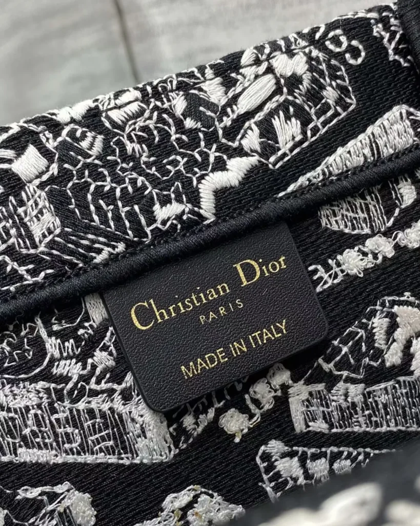 Black and White City Map Tote — interior label view