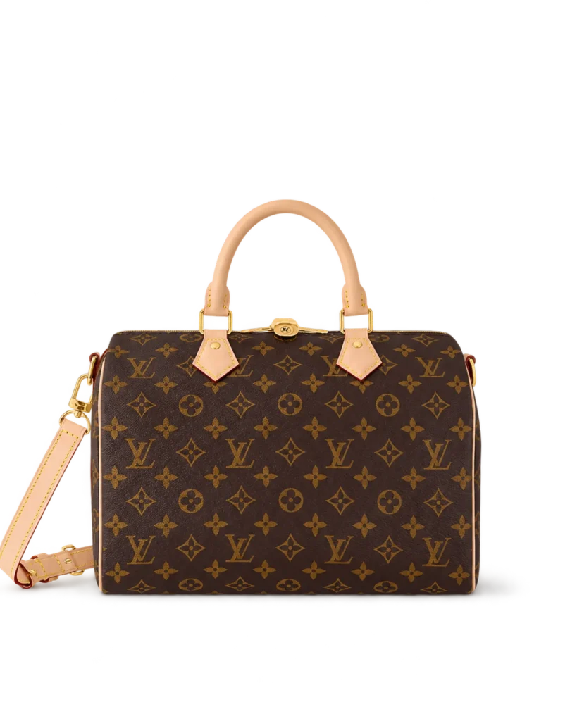 Brown Monogram Speedy-Inspired Boston Bag — main view