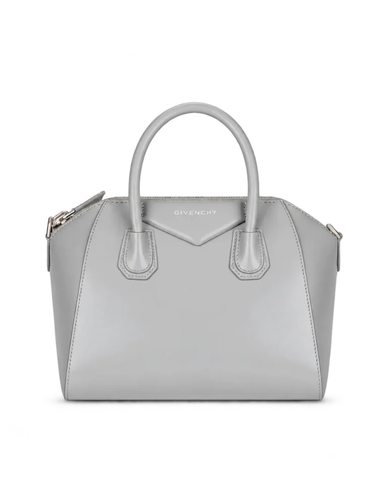 Pale Grey Architectural Top Handle Bag — main view