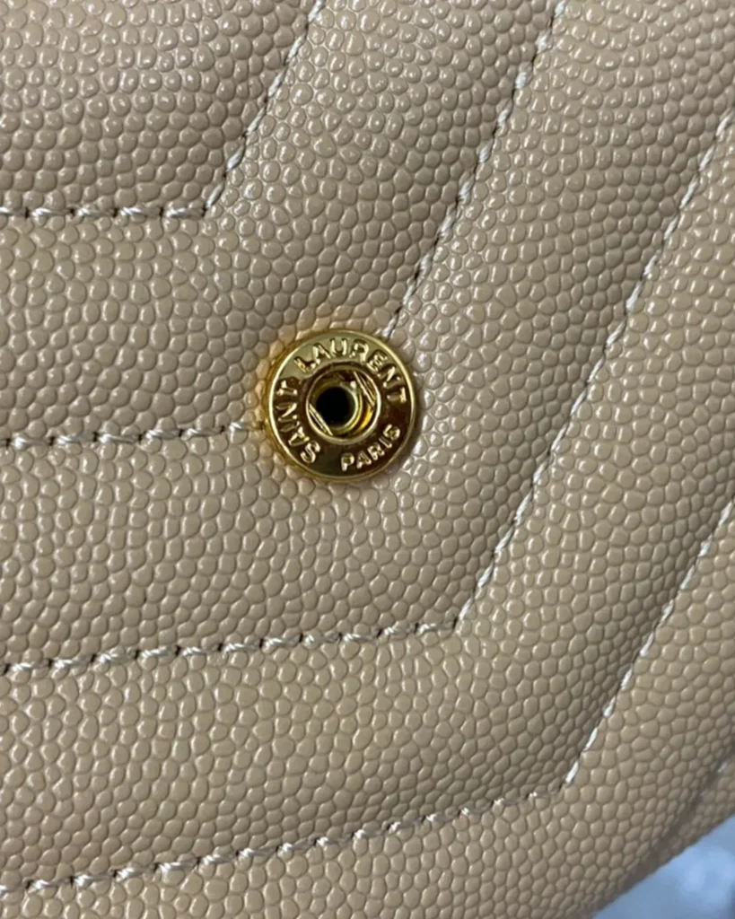 Beige Chevron Envelope Chain Wallet — snap view