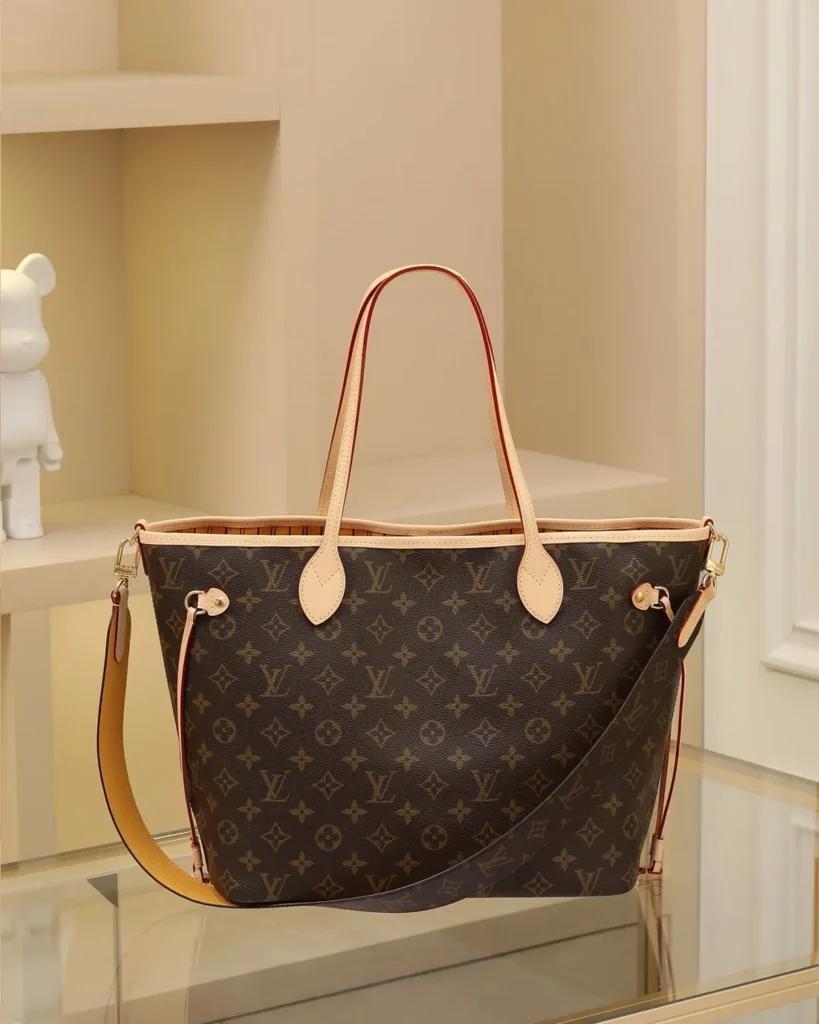 Yellow Striped Reversible Monogram Tote — monogram front view