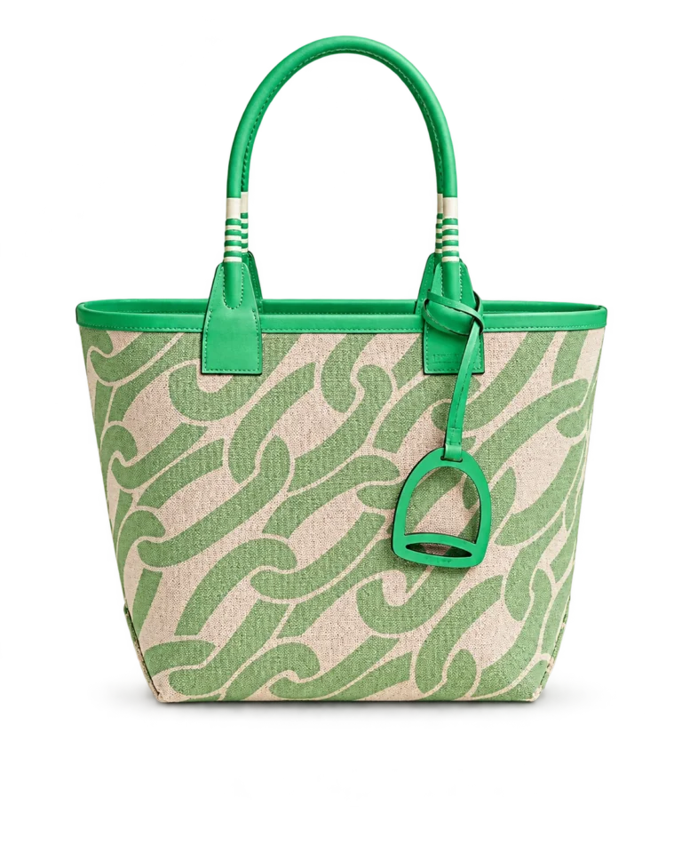 Steeple-Inspired 25 Green Patterned Canvas Tote, main view
