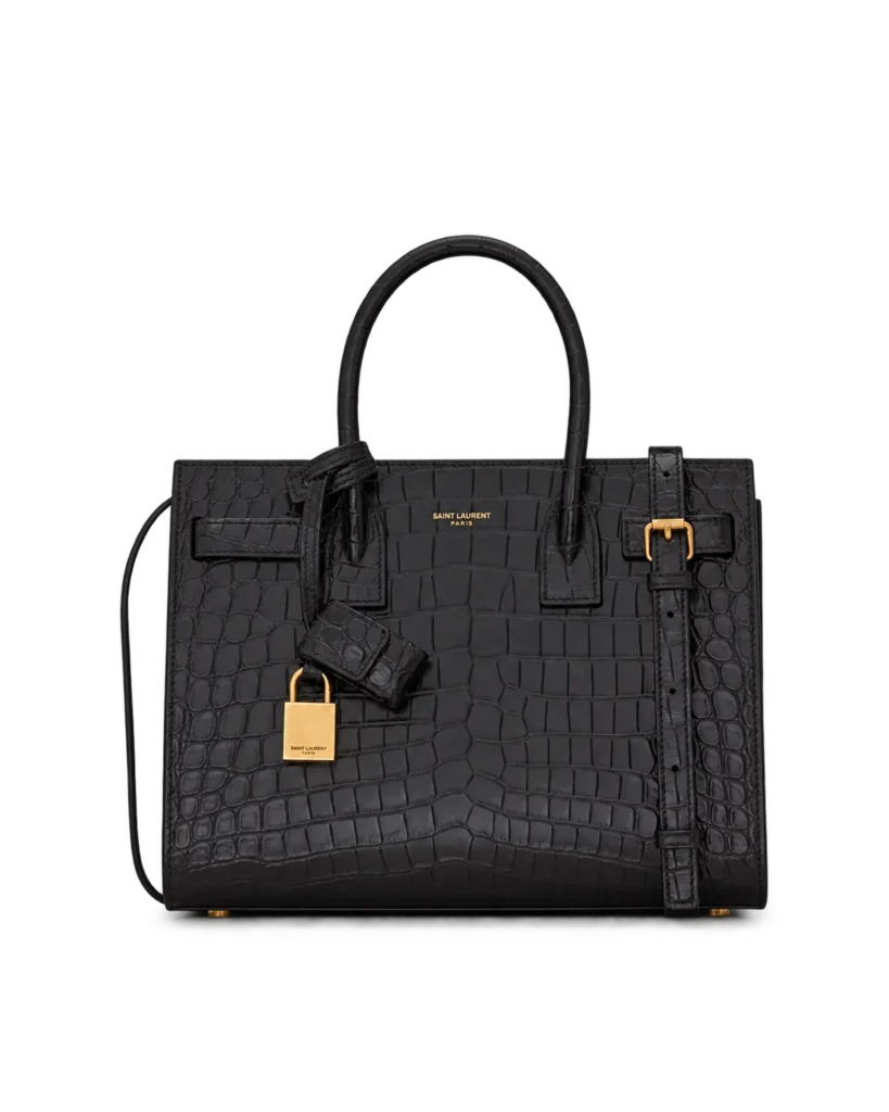 Black Embossed Accordion Tote — main view