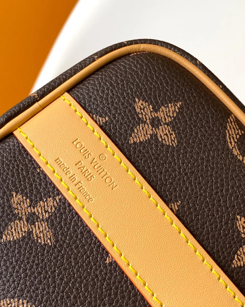 Brown Monogram Duffle Bag with Tan Trim — 7