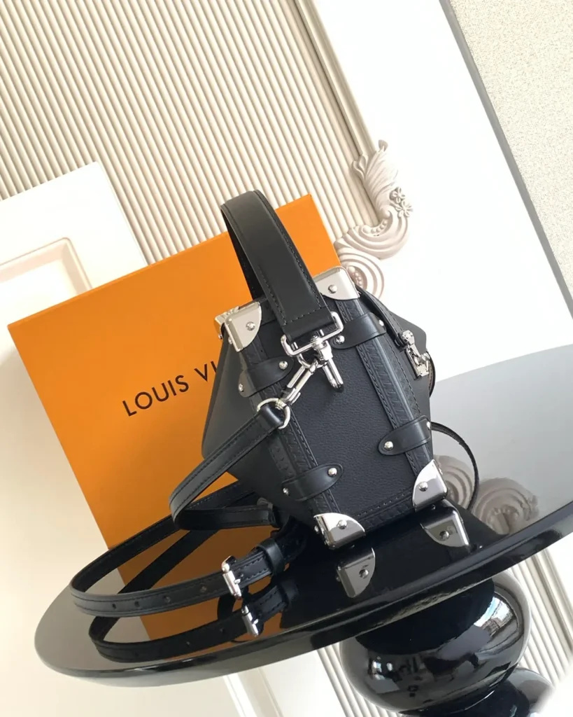 Black Silver-Tone Corner Shoulder Bag — side view