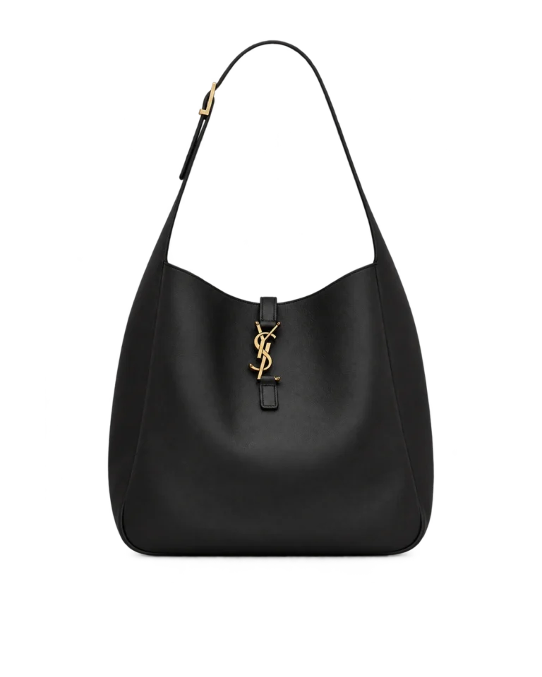 Black Curved-Top Shoulder Bag — upright front view