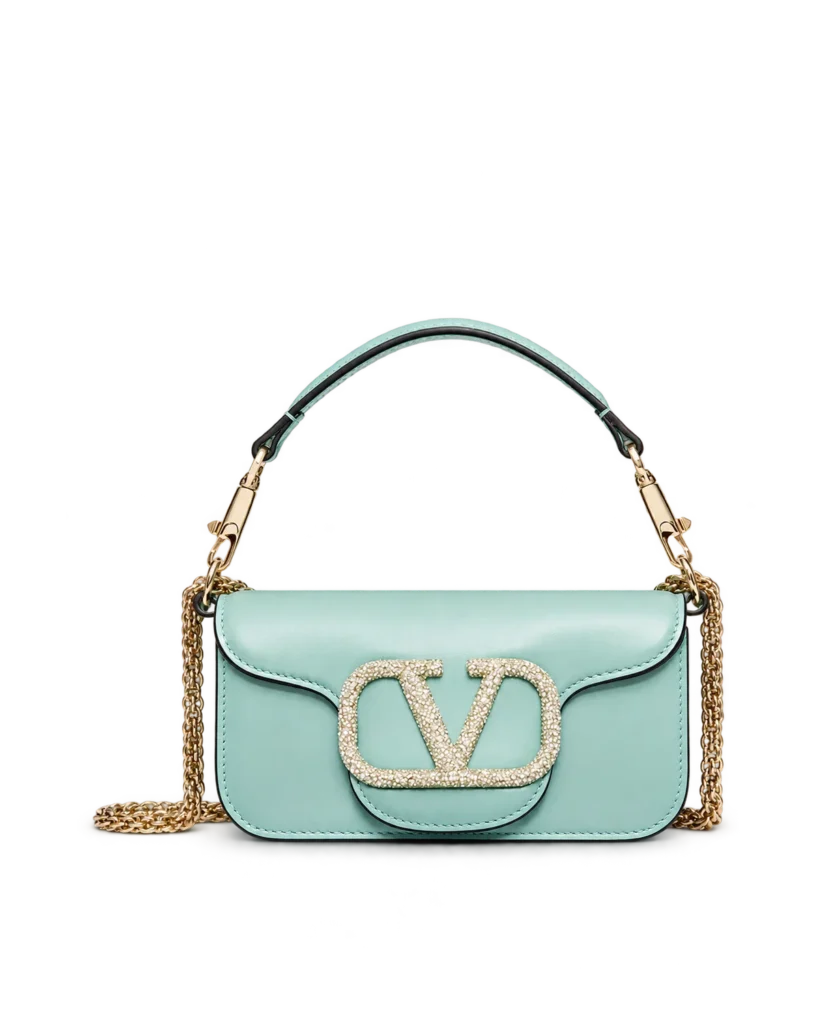 Mint Green Stone-Detail Flap Shoulder Bag — main view