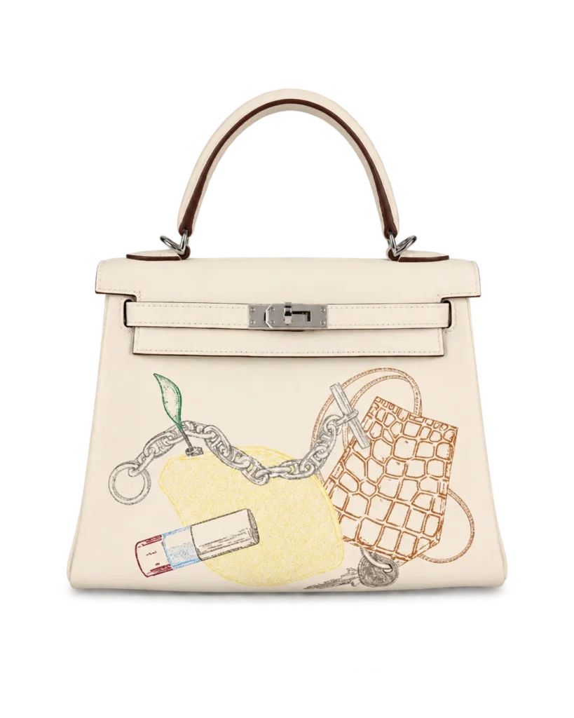 Ivory Illustrated Top-Handle Bag — main view