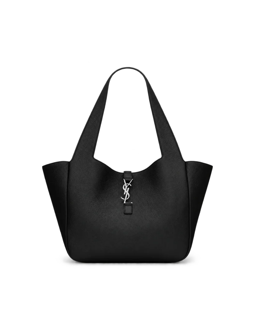 Black Grained-Look Wide Tote — main view