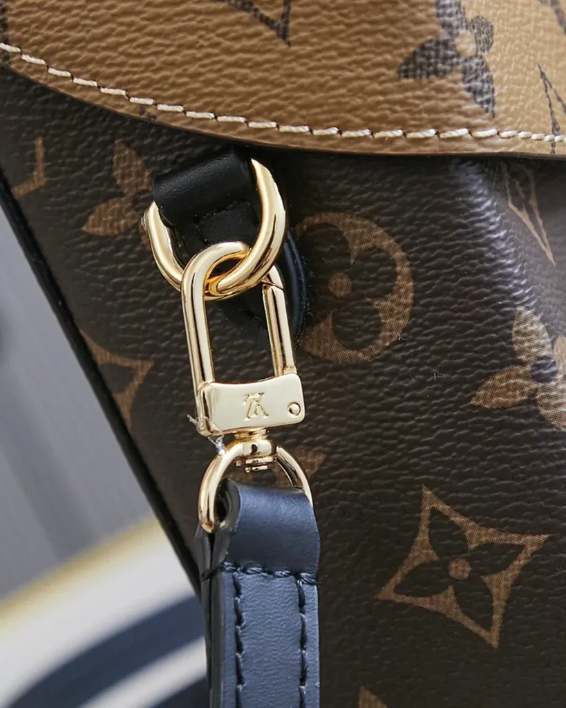 Two-Tone Monogram Vertical Box Bag — strap clip view