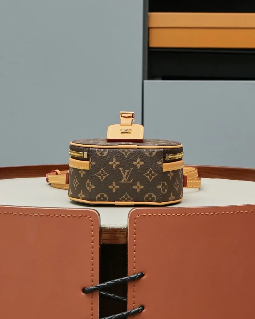 Brown Monogram Round Crossbody Bag — base view