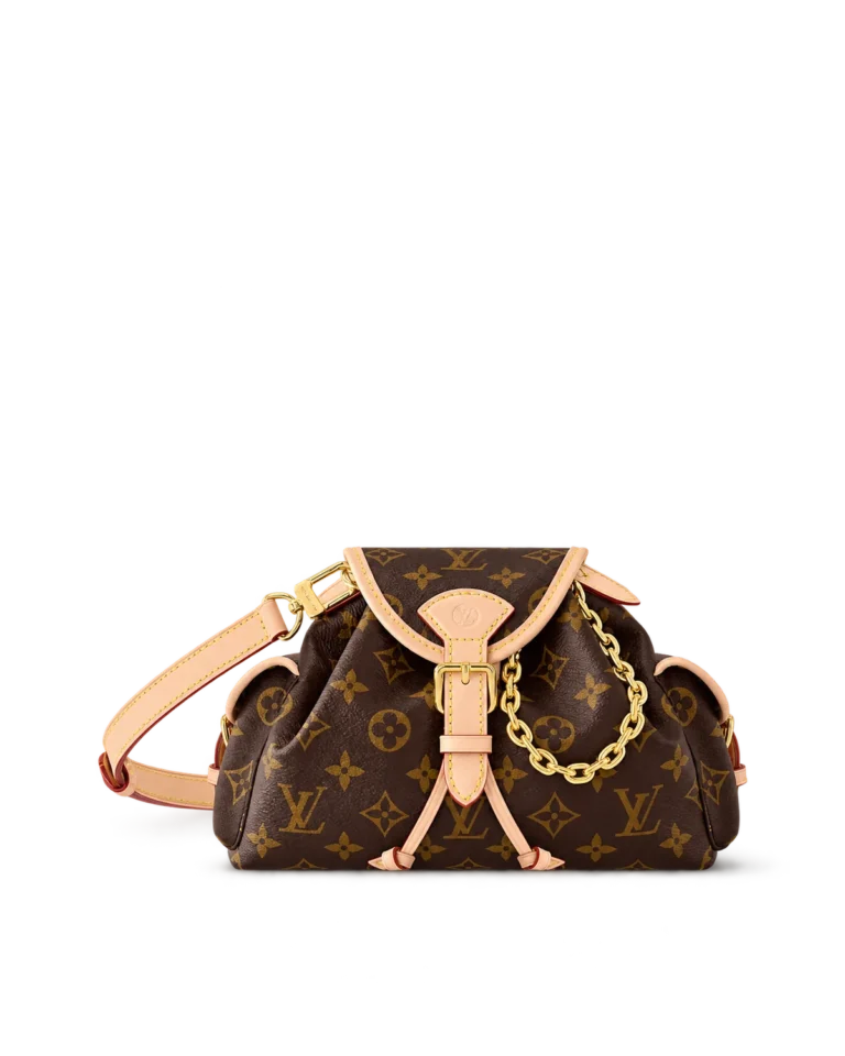 Brown Monogram Buckled Flap Satchel — main view
