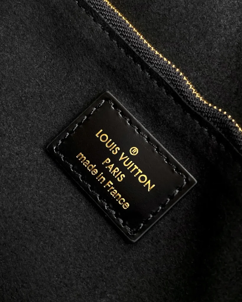 Brown Monogram Chain Flap Bag — interior label view