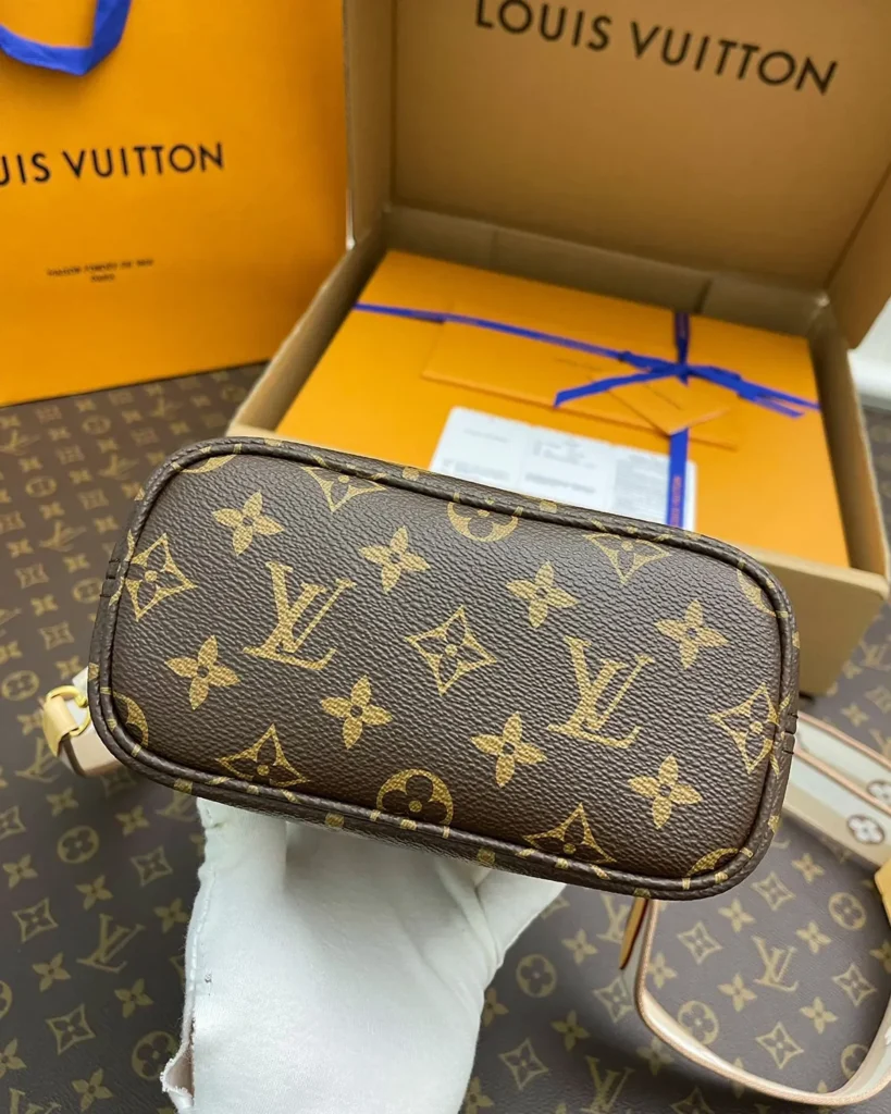 Brown Monogram Mini Tote with Round Pouch — base view