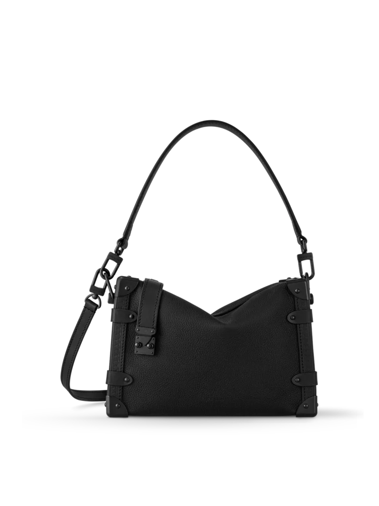Navy Embossed-Monogram Belt Bag