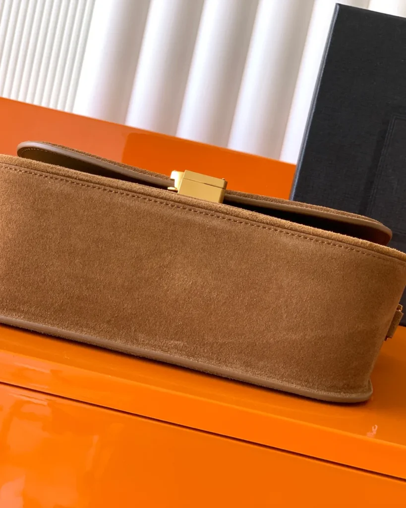 Tan Textured Curved-Flap Shoulder Bag — base view