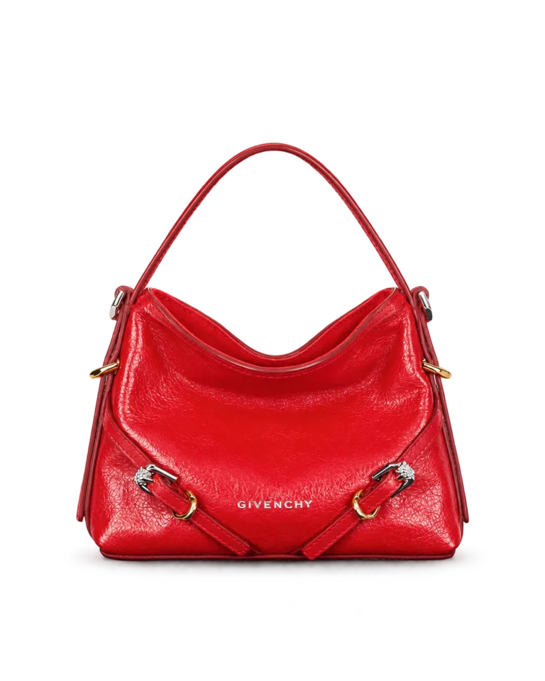 Glossy Red Buckle Shoulder Bag — main view