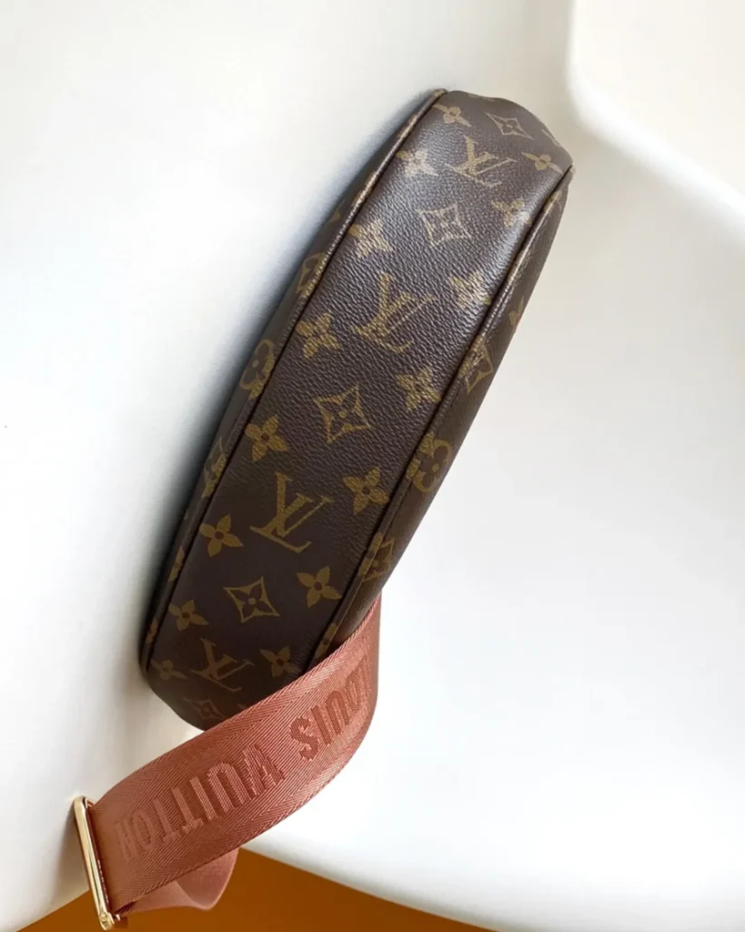 Brown Monogram Crescent Shoulder Bag — base view