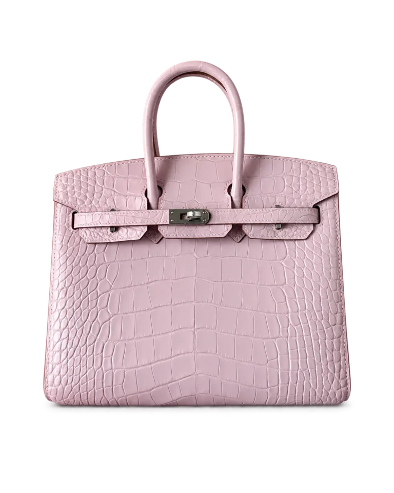 Pale Mauve Scale-Texture Top-Handle Bag — main view