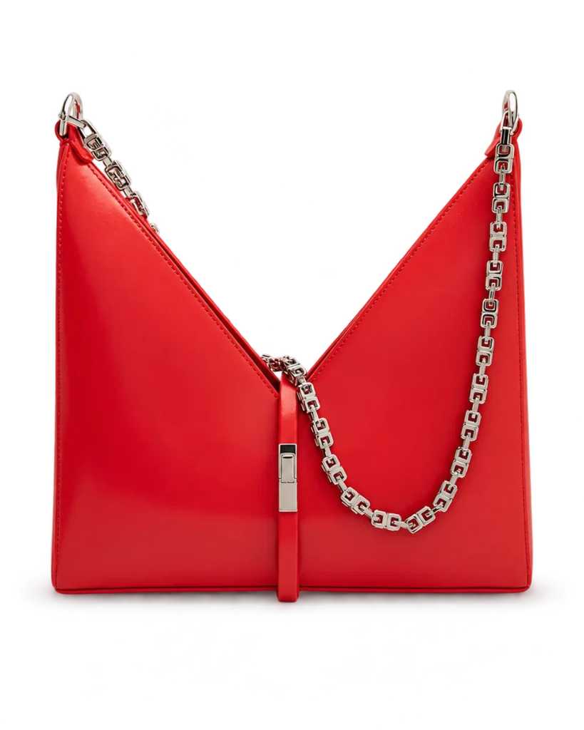 Red V-Top Chain Shoulder Bag — main view
