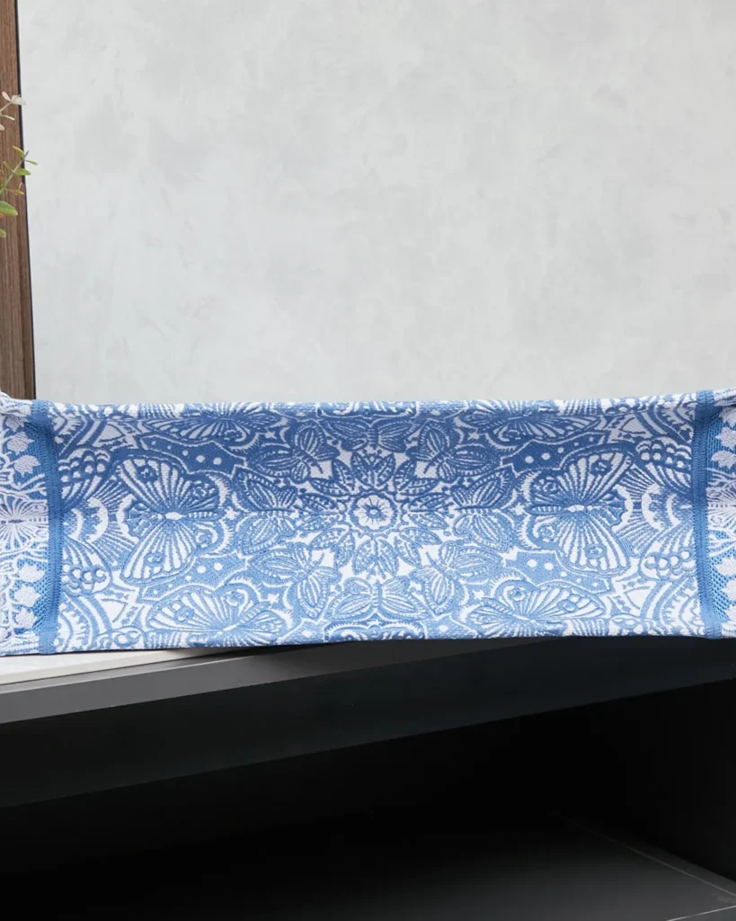 Blue Butterfly Pattern Tote — interior view