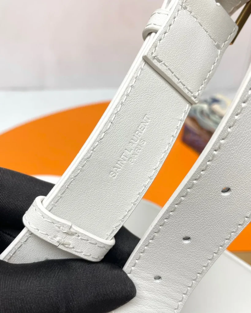 Cream Smooth-Look Zip Belt Bag — strap detail view