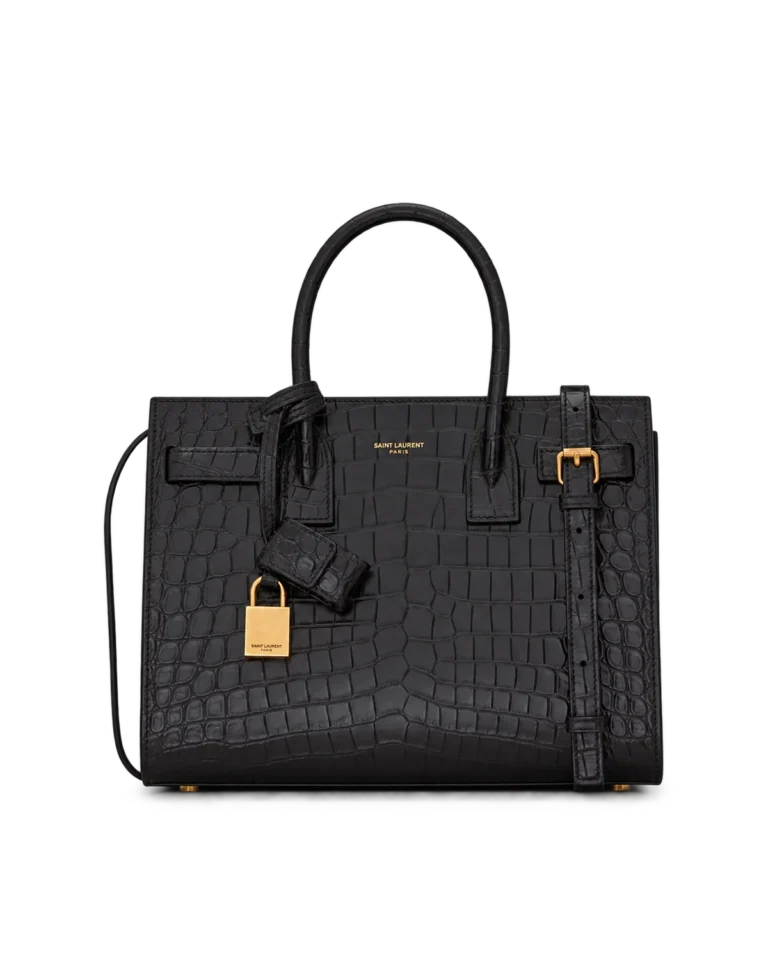 Black Embossed Accordion Tote — main view