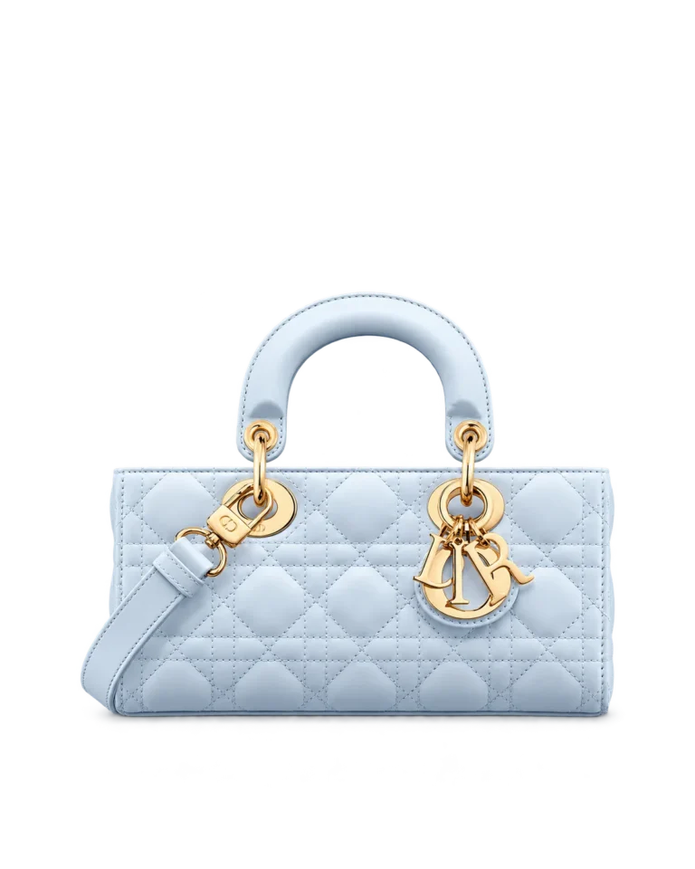 Soft Blue Quilted Chain Handbag — main view