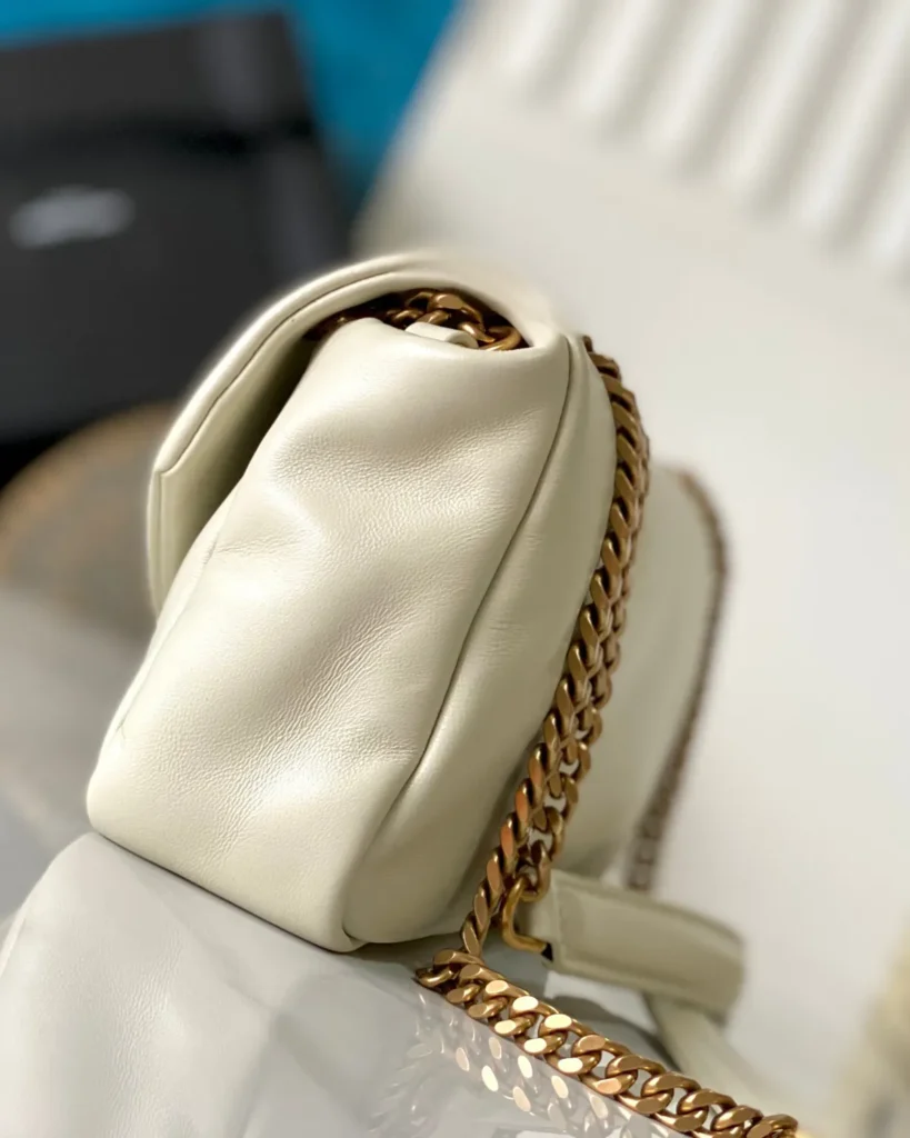 Ivory Padded Envelope Chain Bag — side view