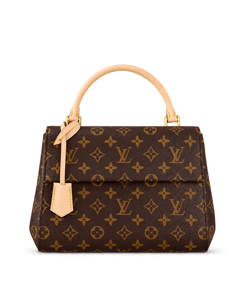 Brown Monogram Structured Top-Handle Bag — main view