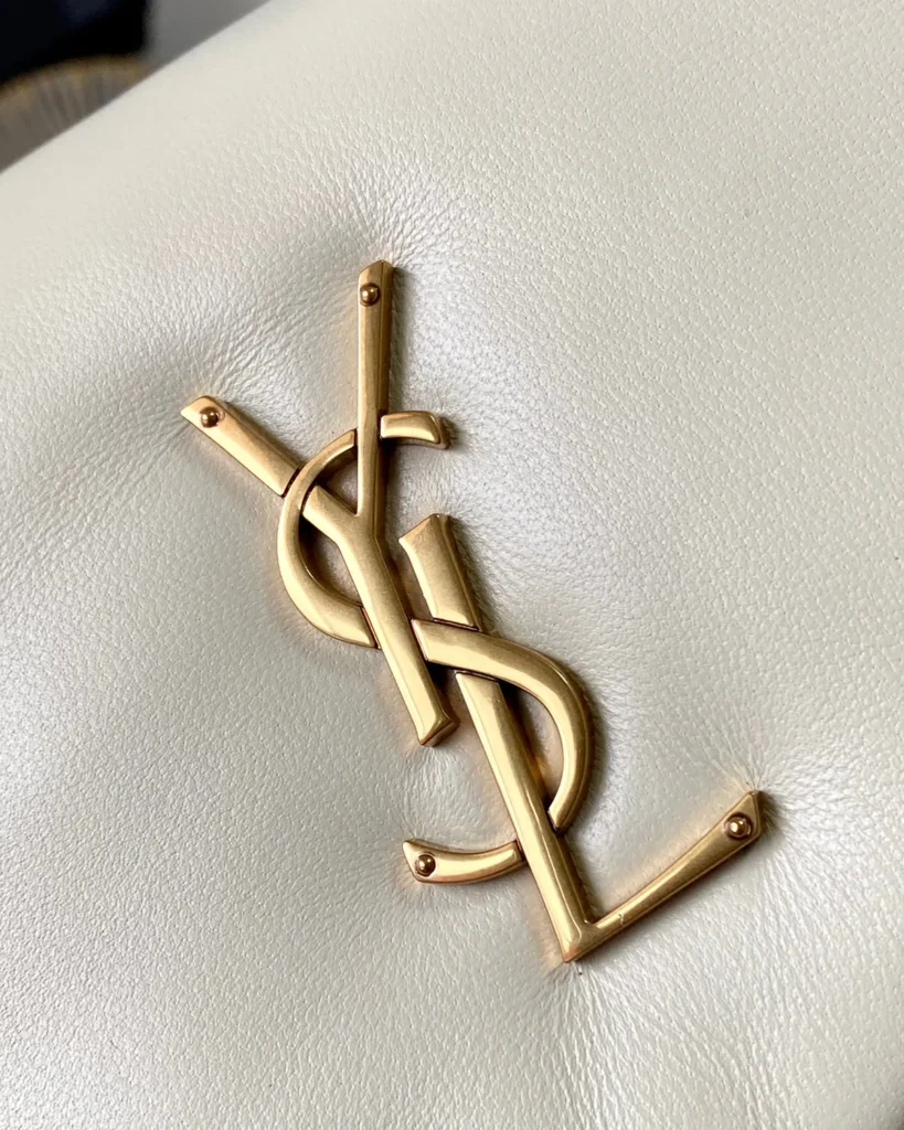 Ivory Padded Envelope Chain Bag — logo detail view