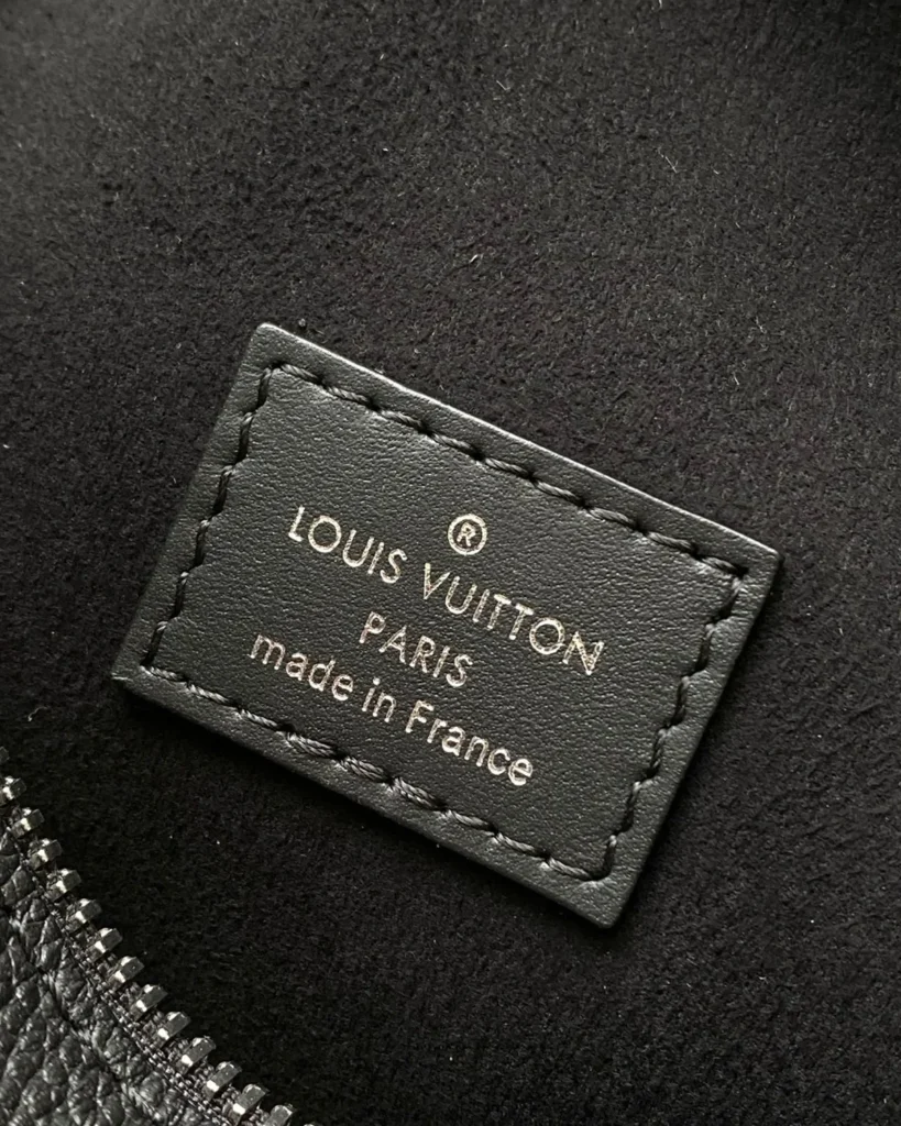 Black Silver-Tone Corner Shoulder Bag — interior label view