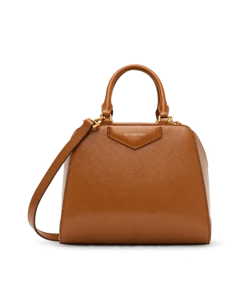 Tan Domed Top Handle Bag — main view