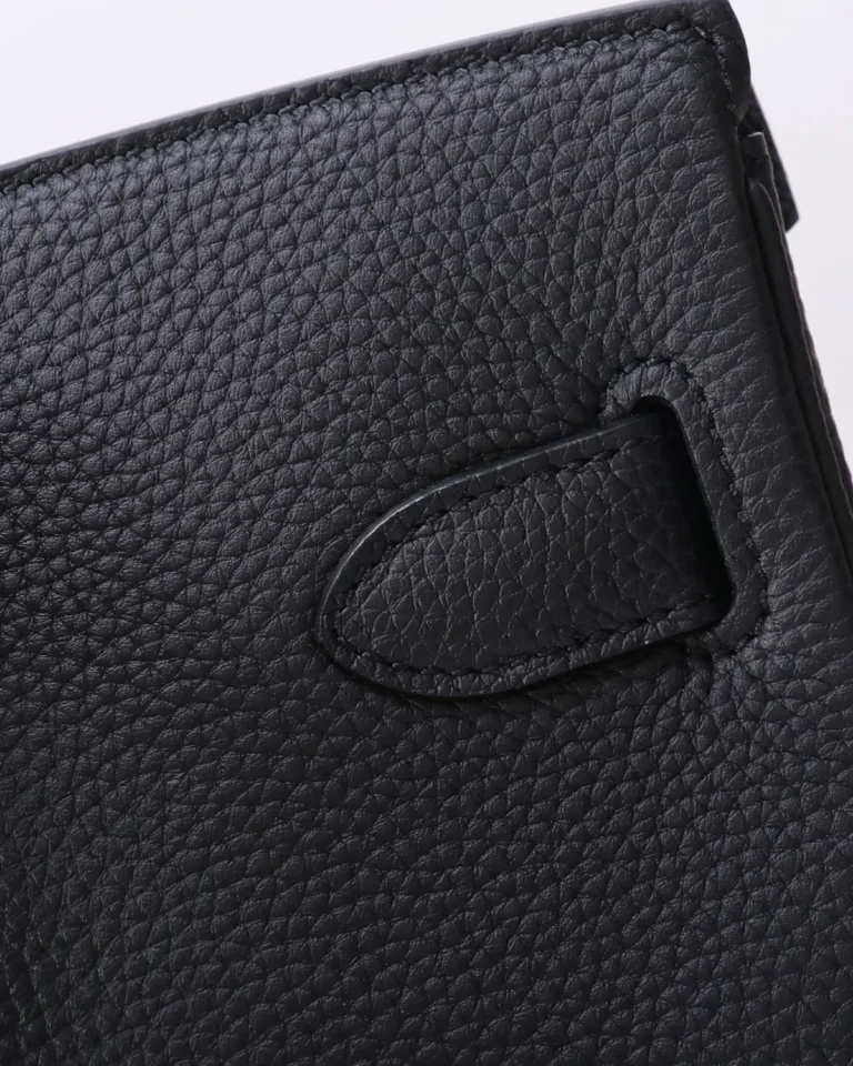 Dark Navy Tall Strap Bag — strap anchor view
