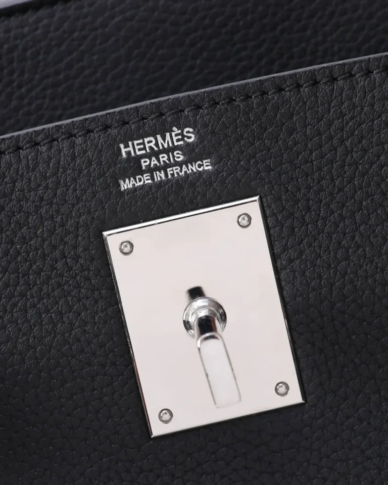 Dark Navy Tall Strap Bag — flap detail view
